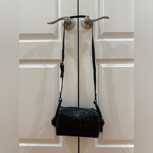 Black Woven Crossbody Bag